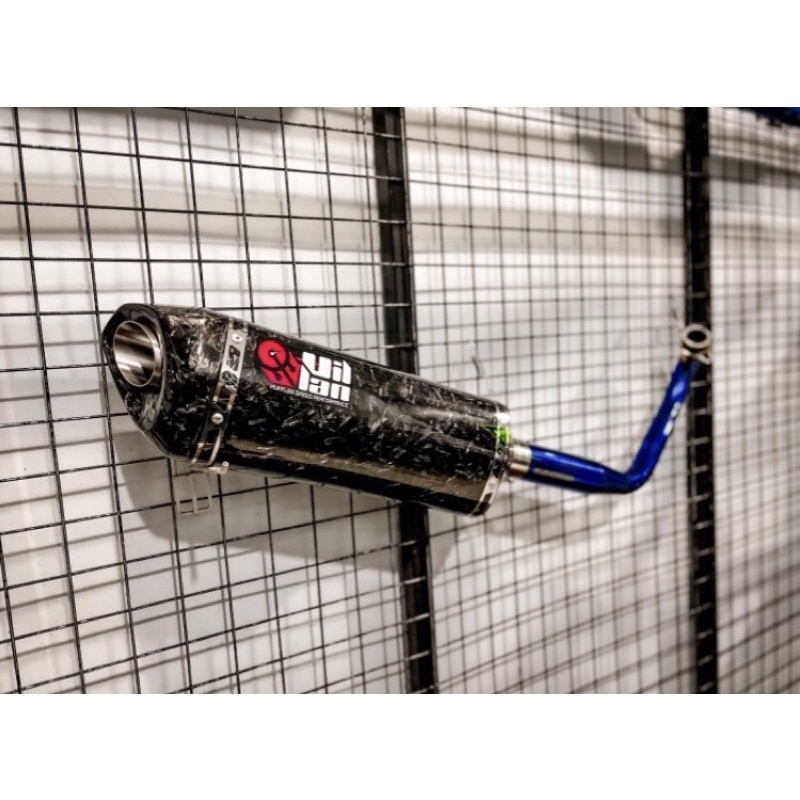 ( ORIGINAL ) KNALPOT VILLAN MV2 CARBON FORGED FULL SYSTEM XMAX FORZA BLUE AND SILVER