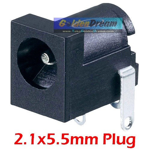 Soket DC 2.1x5.5mm Female Mount DIP PCB Power Socket Plug In Jack-1