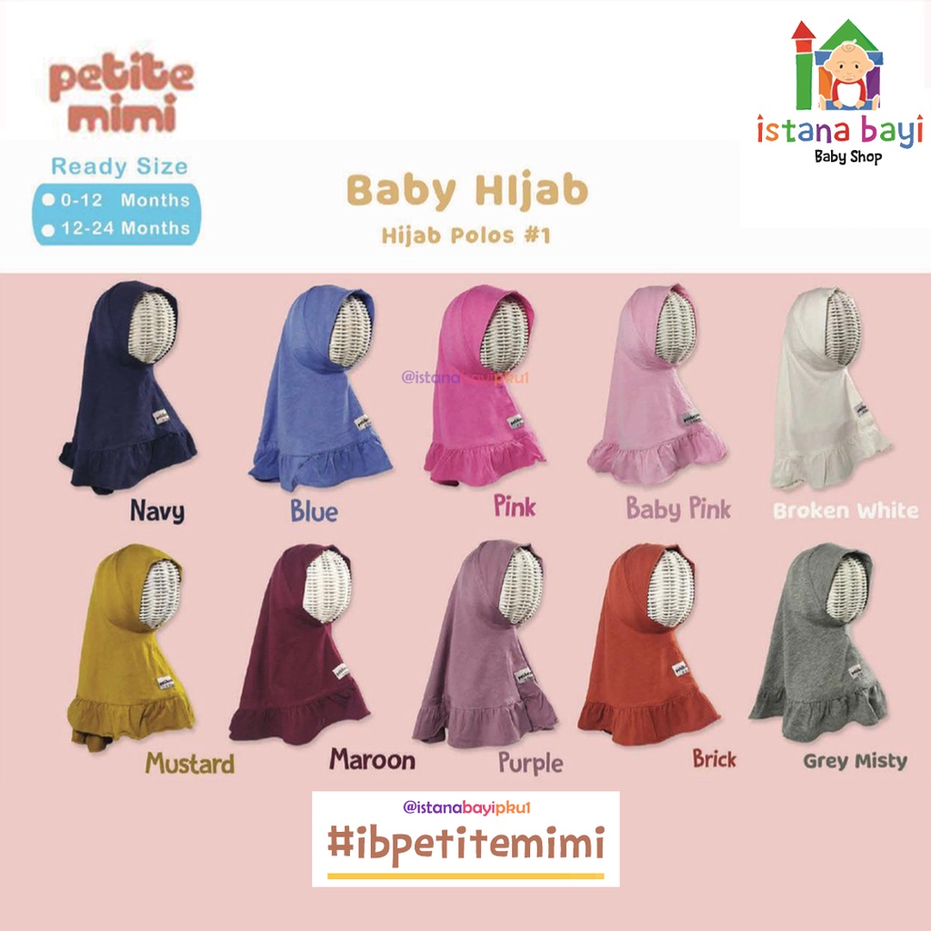 Petite Mimi Baby Hijab Renda/hijab bayi/Jilbab bayi/jilbab anak