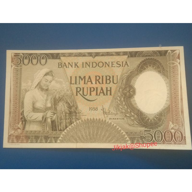 Uang kuni seri pekerja Rp5000 tahun 1959 Aunc