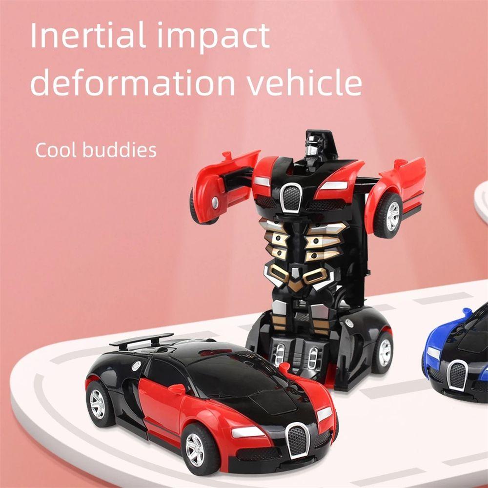 Quinton Deformation Car Toys Creative Kid Mainan Diecasts Toy One-key Deformation Kid Toy Model Mobil Mainan Kendaraan
