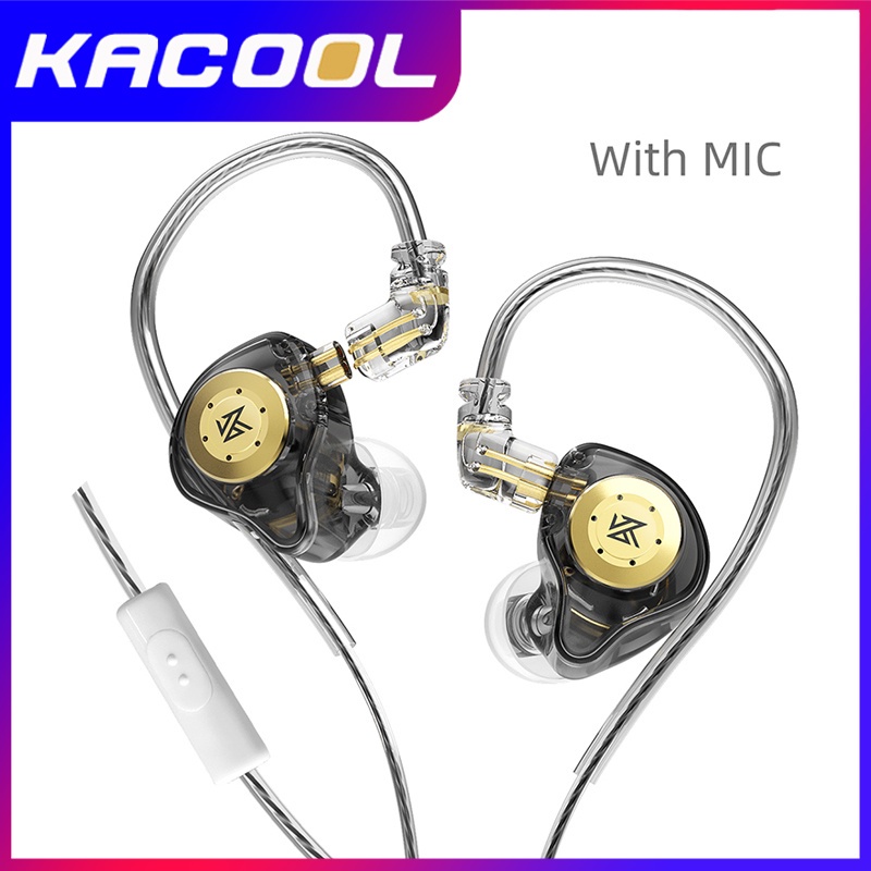 KZ EDX Pro Earphone Dinamis Di Telinga Monitor Hi Fi Kabel Headphone Bass Stereo Permainan Musik Penyumbat Telinga Kebisingan Membatalkan Headset-Hitam