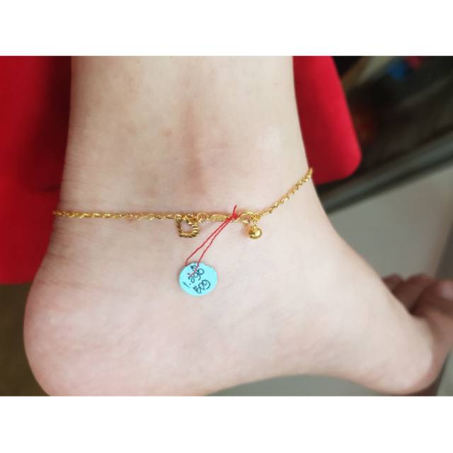 Gelang kaki vensi emas asli 420