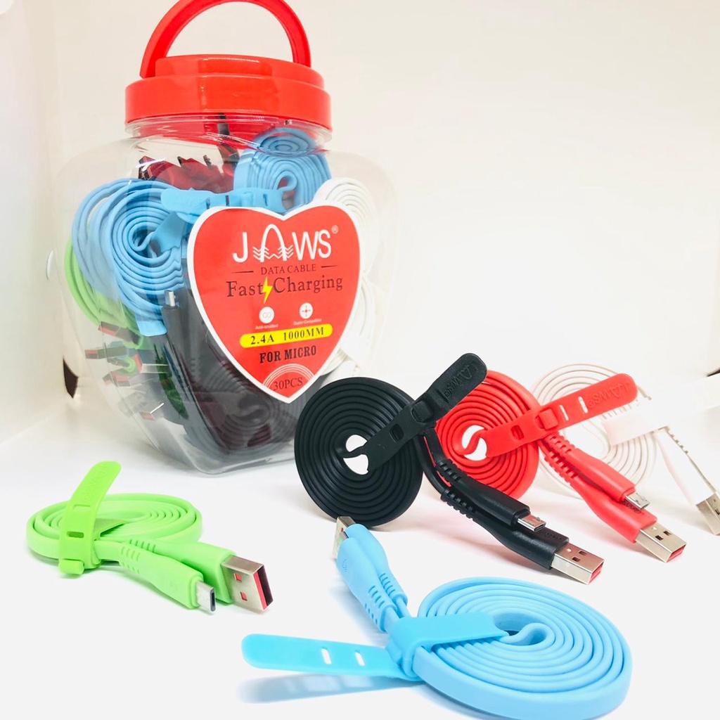 1toples 30pcs Kabel Data Jaws 2.4A Original Kabel Charger Micro Jaws 2.4A Fast Charging Original