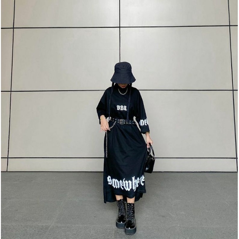 NARUMI DRESS SHIRT OVERSIZE/long dres/dres kaos/dres oversize