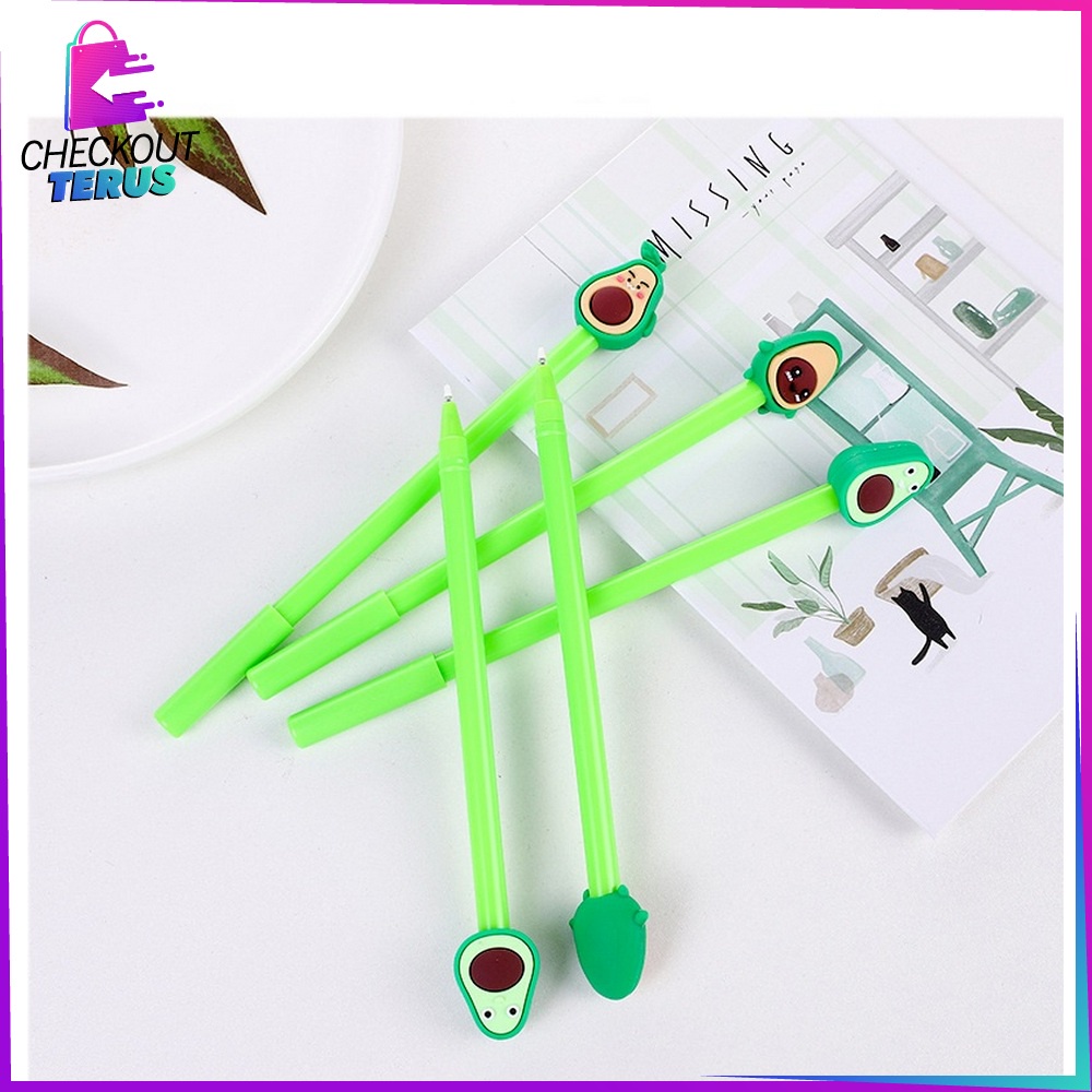 CT A9 Pulpen Karakter Alpukat Alat Tulis Stationary Pena Unik Pen Motif Buah Avocado Lucu