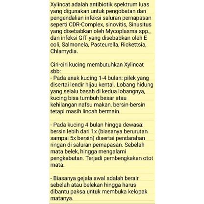 Xylincat flu demam sariawan calici parasit darah chlamydia kucing 1 kapsul