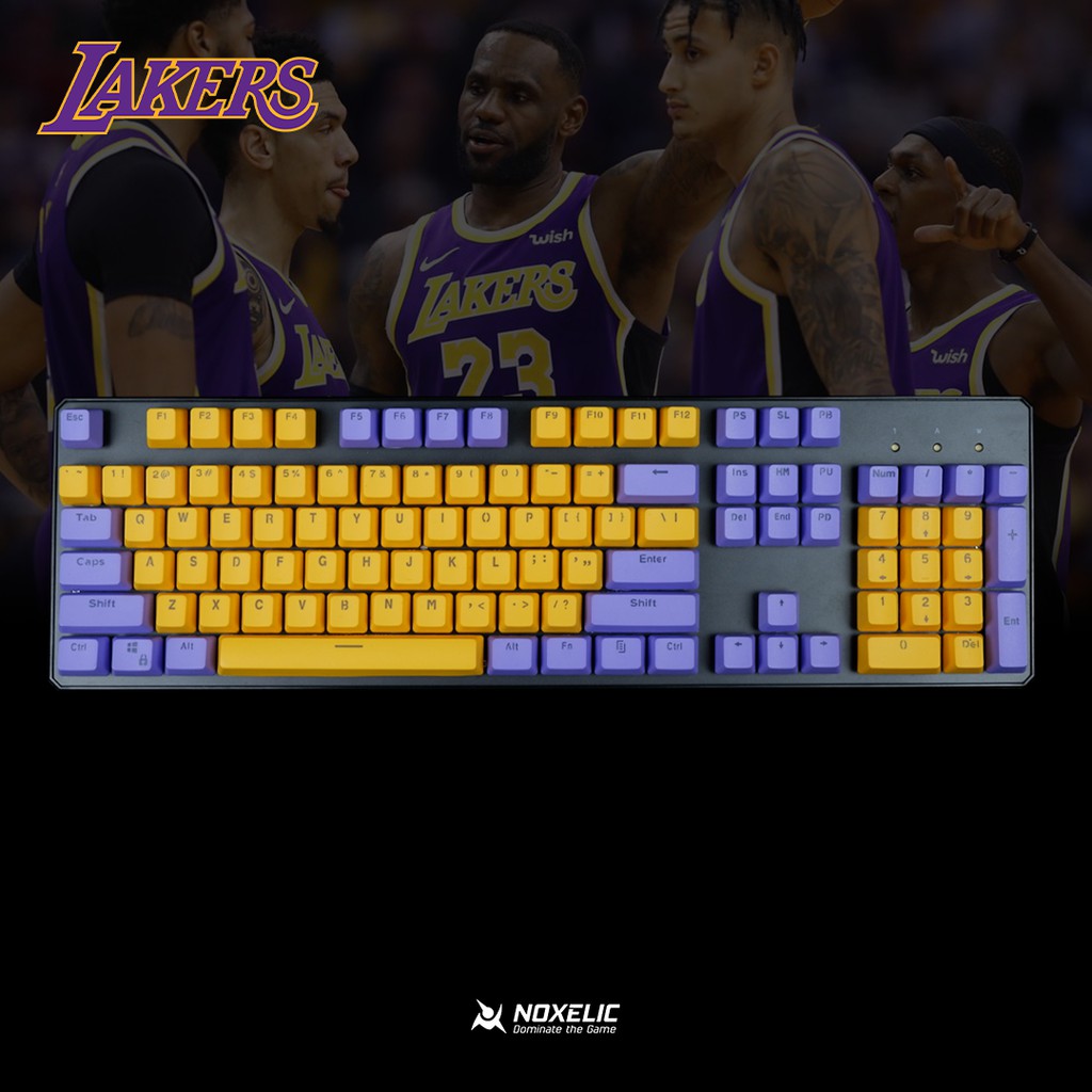 Noxelic Keycaps PBT Lakers - Double Shot 104 Keyset Custom