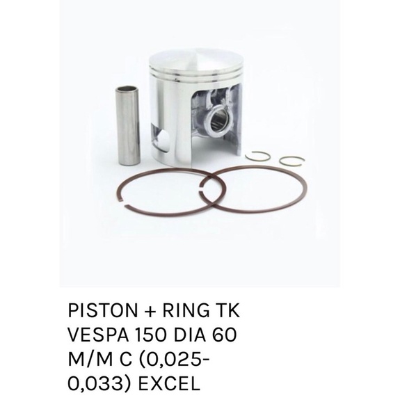 piston kit Tk Racing Vespa 2Tk 60mm 61mm 62mm 63mm Piston kit vespa 2tak Racing TK Pin 15 original TK racing-8