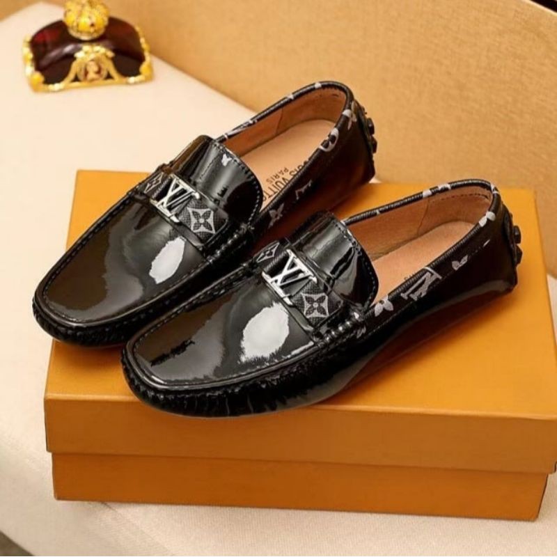 sepatu lv loafer sepatu pria slip on mirror quality sepatu kulit kasual