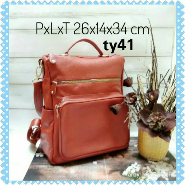 Tas ransel kulit asli Garut papirut