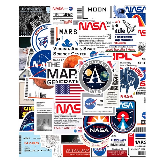 A135 STICKER 10PCS (NASA) anti air notebook scrapbook label tempel motif kartun superhero super hero unik lucu atk alat tulis kantor murah viral termurah kartun komputer leptop handphone hp smartphone koper laptop tembok kulkas disney anime