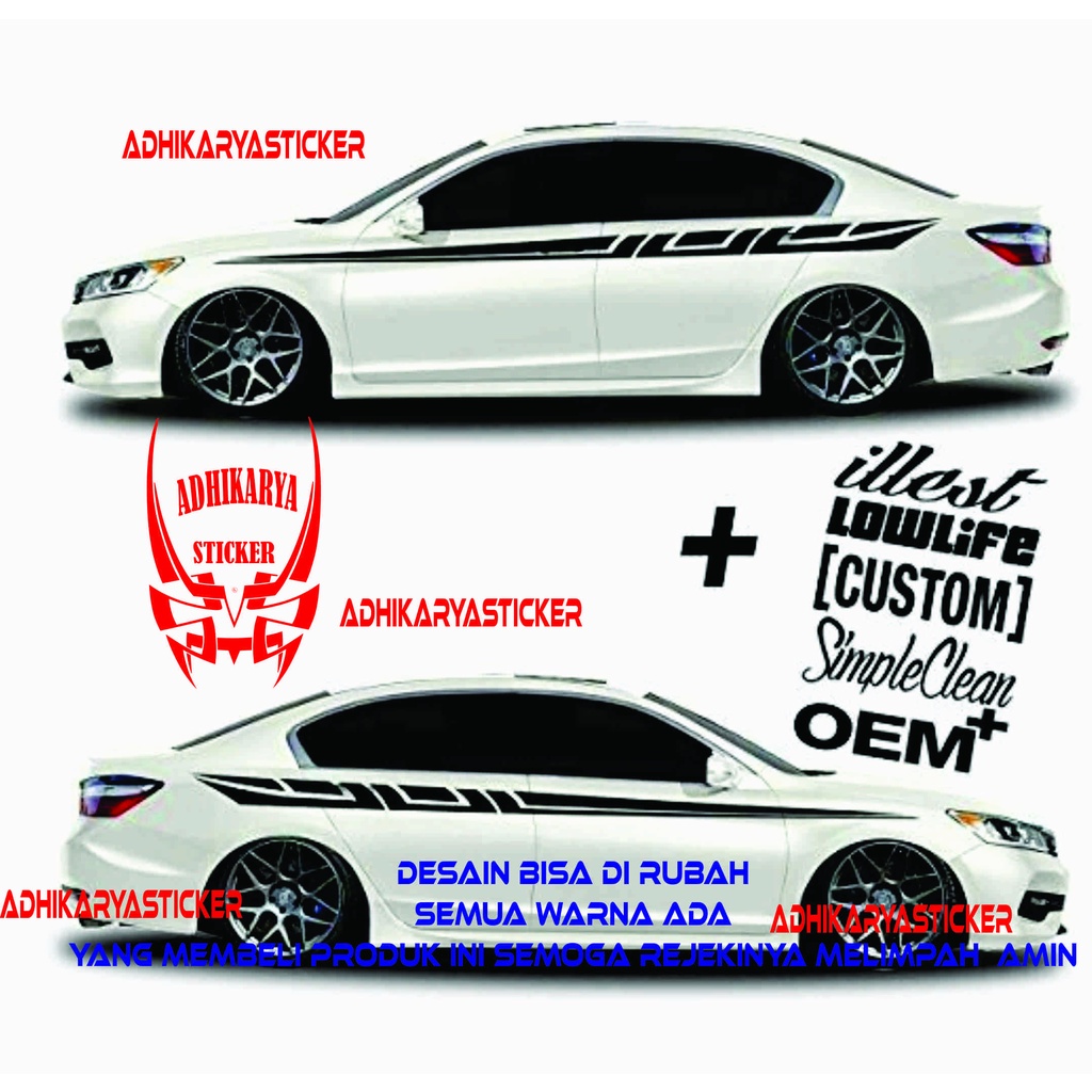 STIKER MOBIL SEDAN VIOS TOYOTA HONDA SUZUKI NISSAN DAIHATSU SEDAN  STICKER CAR SEMUA MOBIL