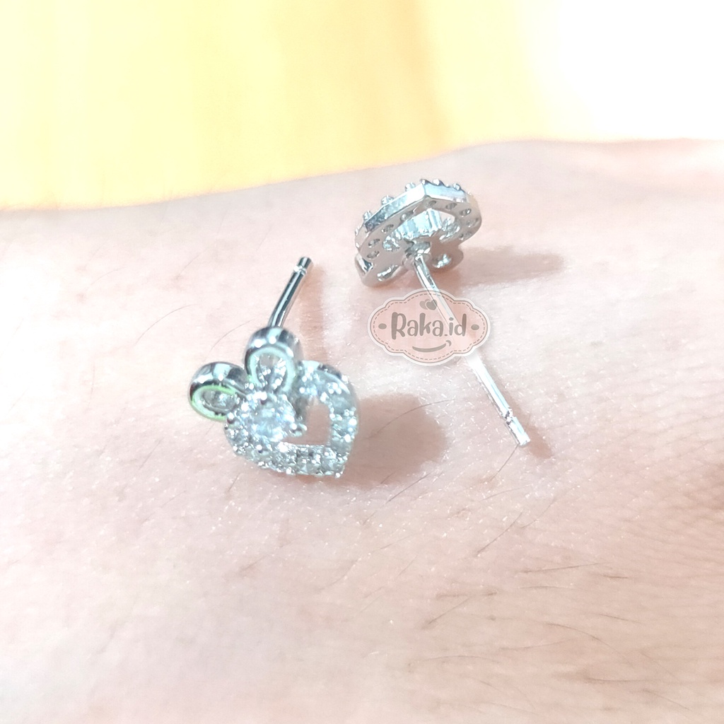 Anting Wanita Anting Tusuk / Stud Motif Love Ring Pita Perhiasan Aksesoris Wanita 1076