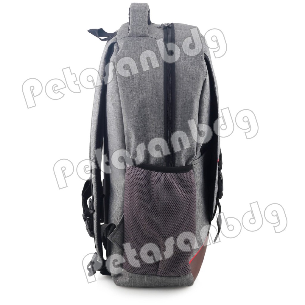 PTS -Tas Ransel Korea Braun Fox Yaizu Laptop Backpack - Grey - FREE Raincover
