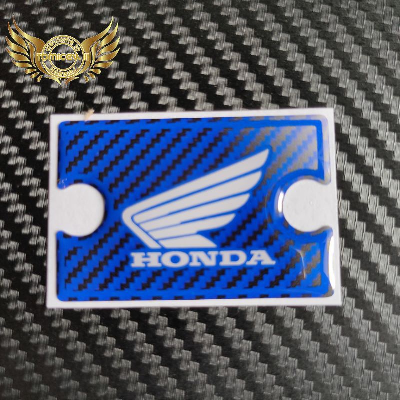 emblem tutup master Honda PCX VIXION BYSON THUNDER R15  3d carbon biru logo sayap