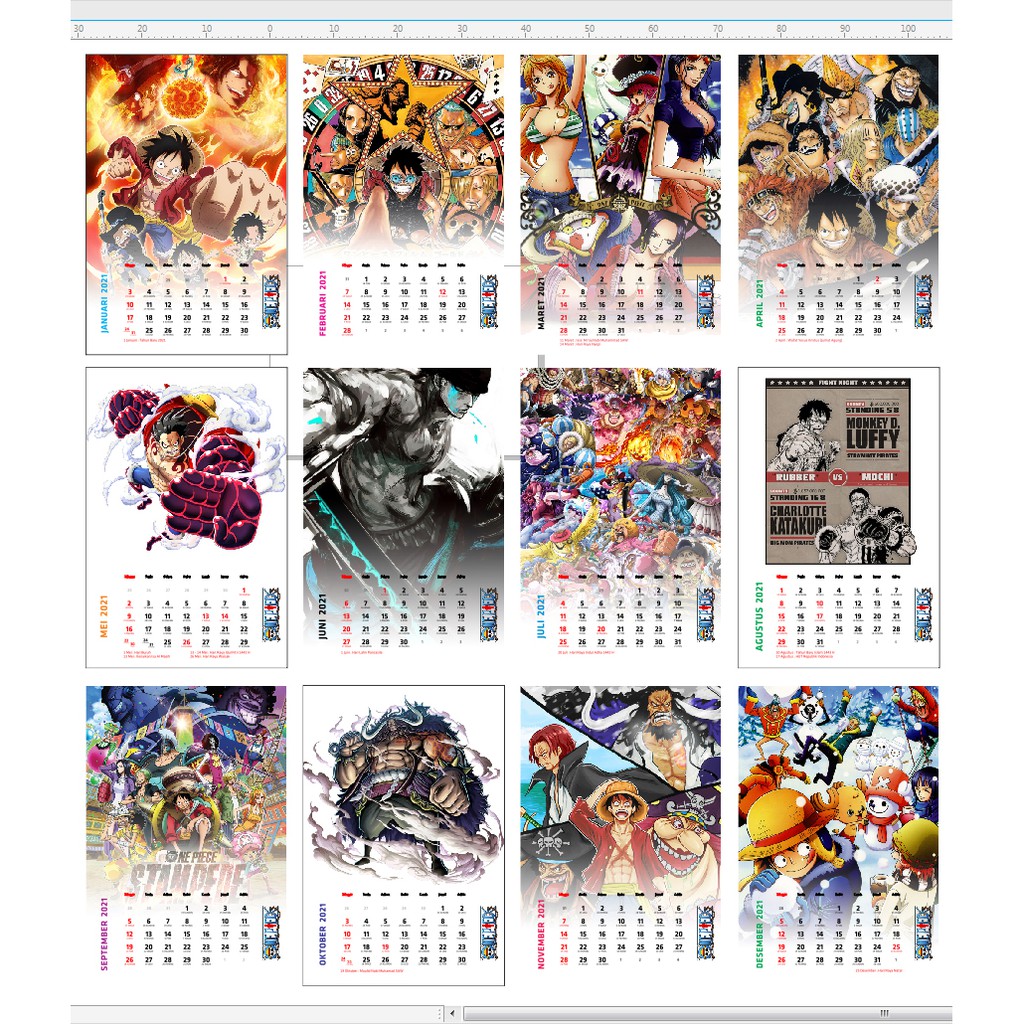 Jual Kalender Dinding 2023 ONE PIECE Desain Bebas Bisa Custom Shopee