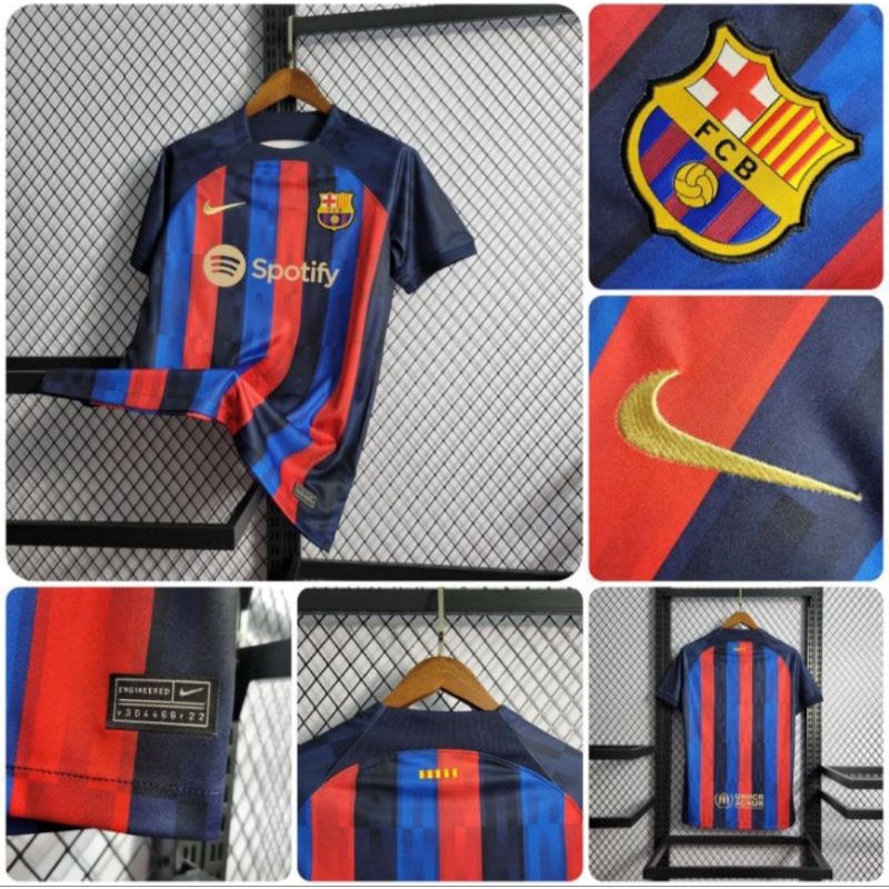 Jersey baju bola pria Barcelona Home 2022 2023