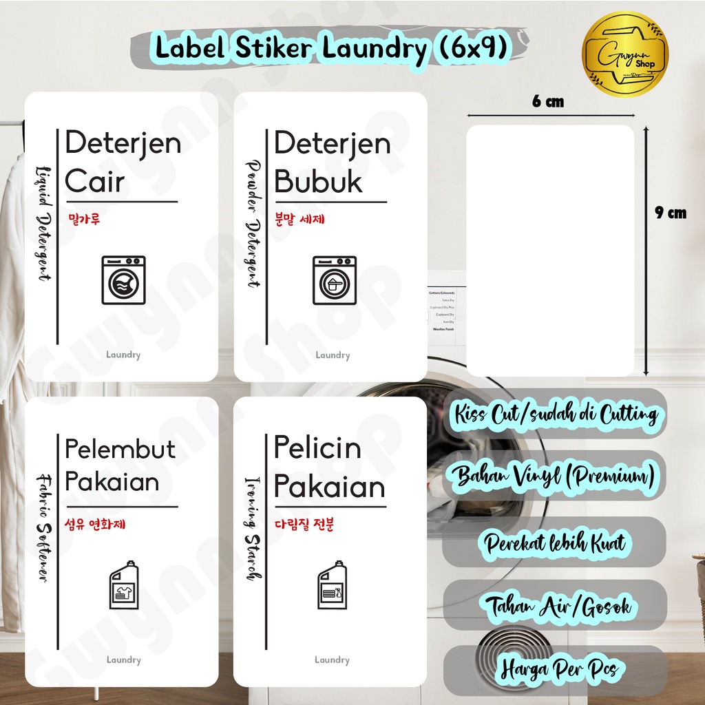 

Label Stiker Laundry Waterproof (6x9 cm)