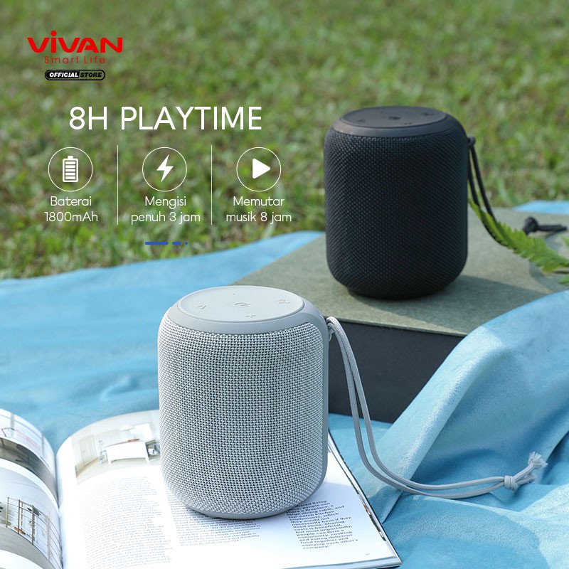 Speaker Bluetooth VIVAN VS12 Wireless Audio Portable Mega Bass Waterproof IPX6 Hi-Fi AUX TWS Bluetooth 5.0 Original Surround Sound 360° Garansi Resmi 1 Tahun-6