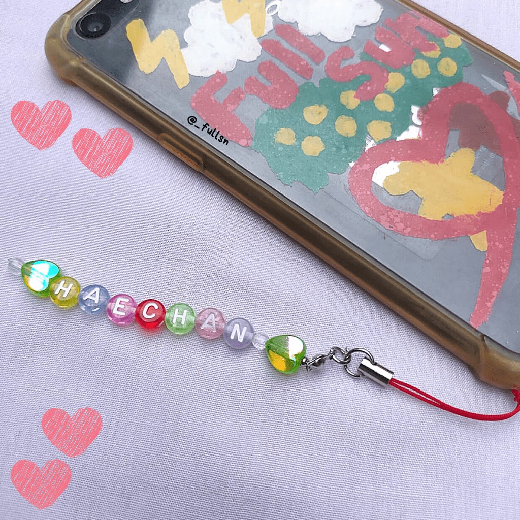 CUSTOM BEADS KEYCHAIN/KEYRING/GANTUNGAN KUNCI NAMA KPOP