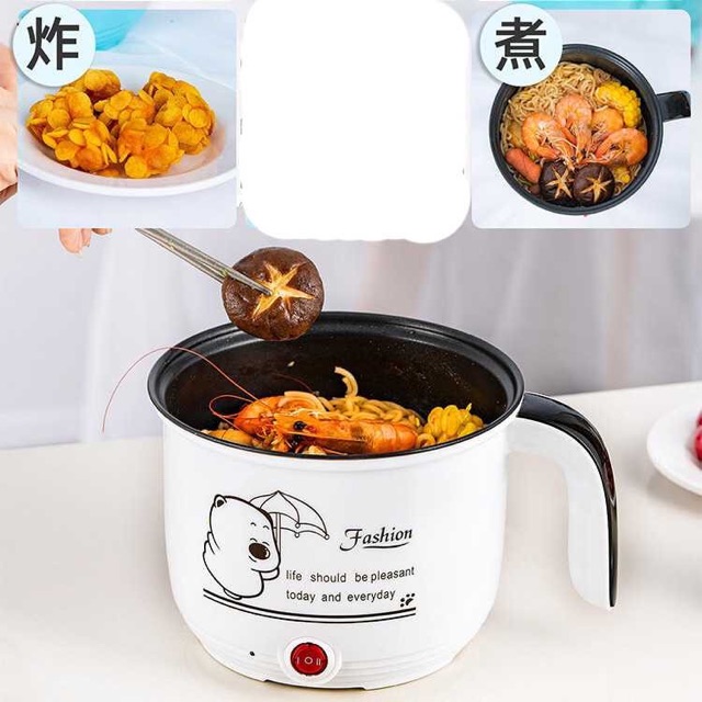 Panci Listrik Serbaguna Memasak Merebus Menggoreng Kompor Listrik Anti Lengket Mini Hot Pot Cooker