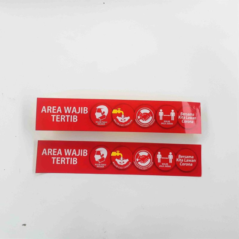 

Stiker Area Wajib Tertib - versi mirror (Chromo), Stiker Prokes