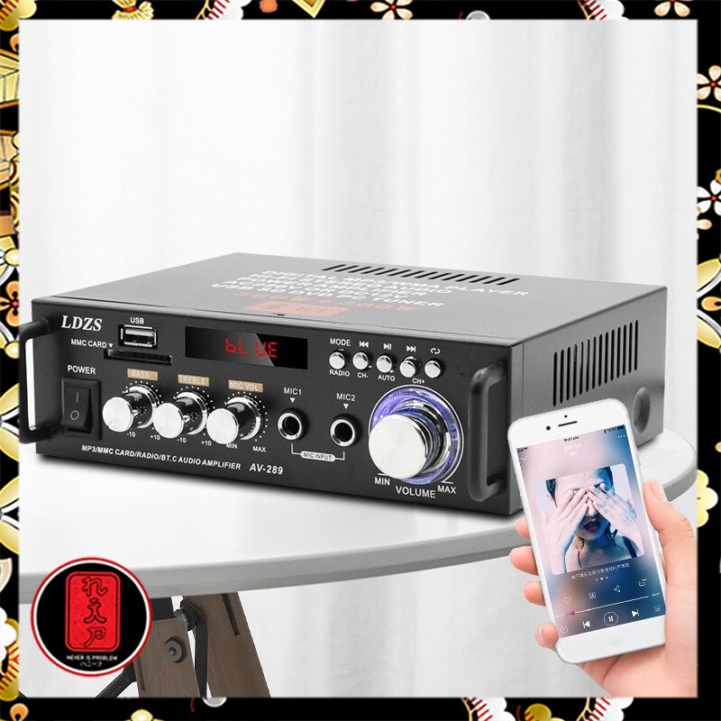 Taffware Bluetooth EQ Audio Amplifier Karaoke Home Theater FM Radio 600W - AV-298BT - Black