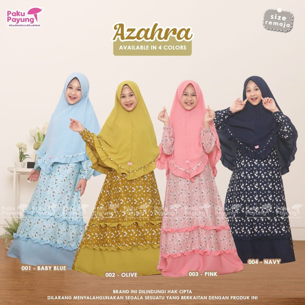gamis anak perempuan Azahra | Pakaian muslim anak perempuan | baju muslim anak perempuan Paku Payung