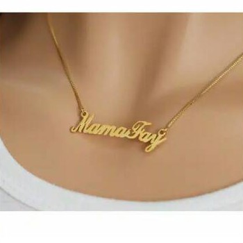 KALUNG NAMA GOLD TITANIUM FASHION WANITA  INISIAL LAPIS EMAS ASLI anti karat -KODEGM 12