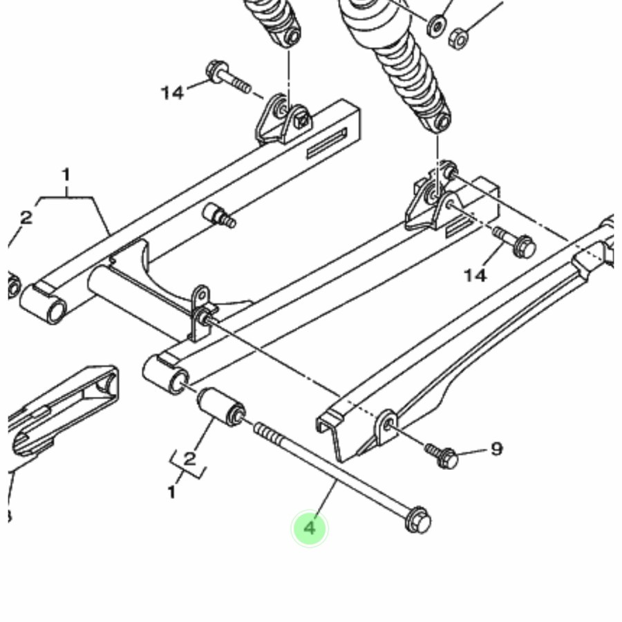 NO 4 AS SWING ARM YAMAHA JUPITER Z 110CC 2003-2009 BURHAN ORIGINAL ASLI YAMAHA