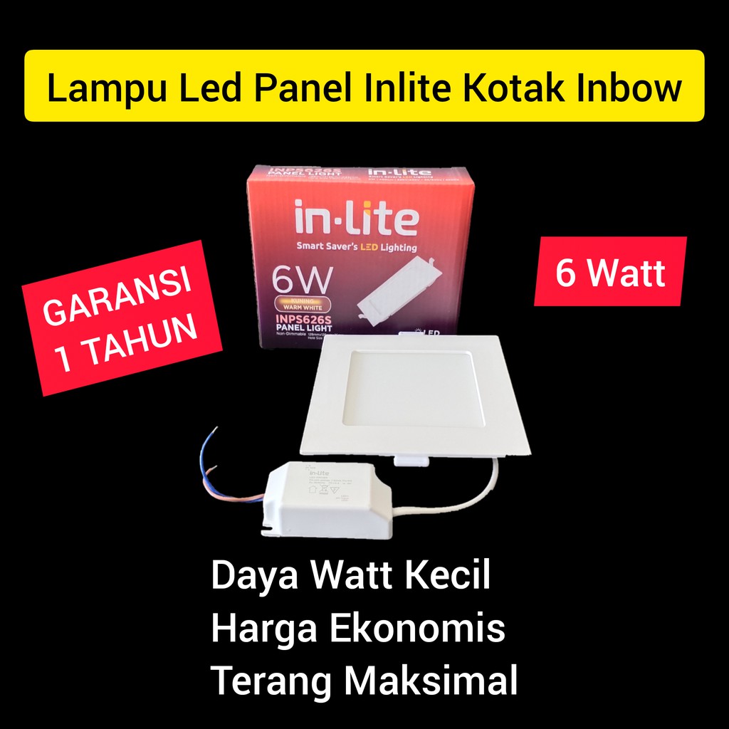 (BERGARANSI 1 TAHUN) INLITE Downlight Led Panel 6 Watt KOTAK 6w Inbow