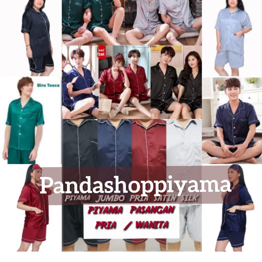 Piyama pasangan baju tidur hotpants pria/ wanita/ suami-istri/ 2pcs jumbo ld 120