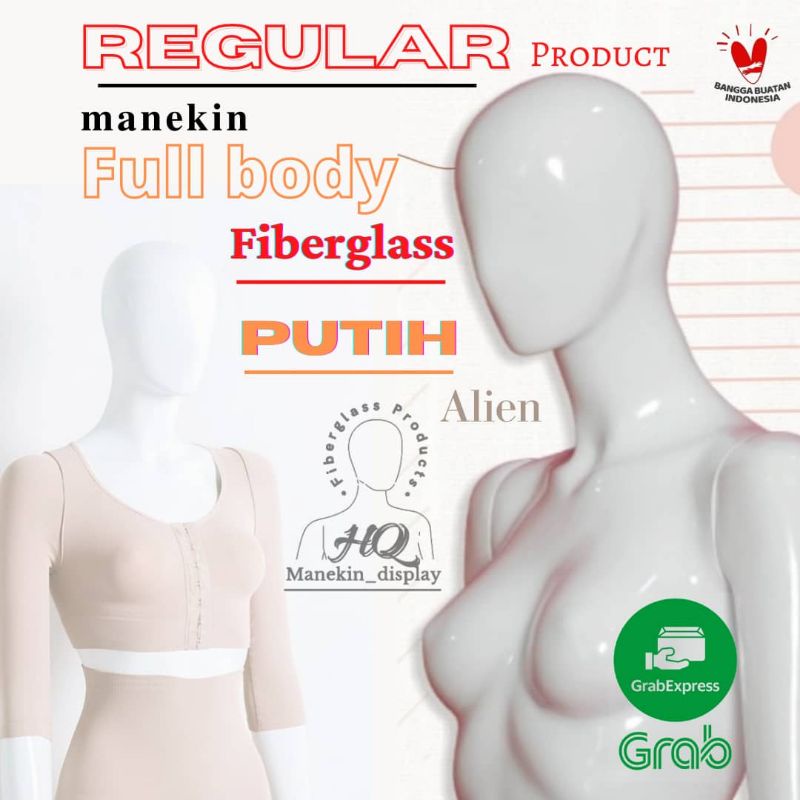 Patung Manekin Full Body Wanita Fiberglass warna PUTIH (REGULAR Product)