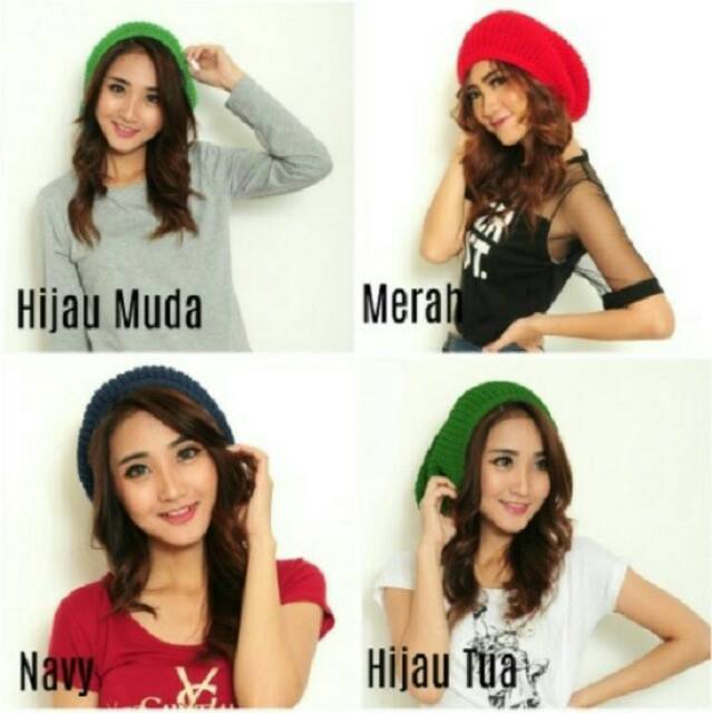 Topi Kupluk Lebar Rajut Unisex  - JCCollections