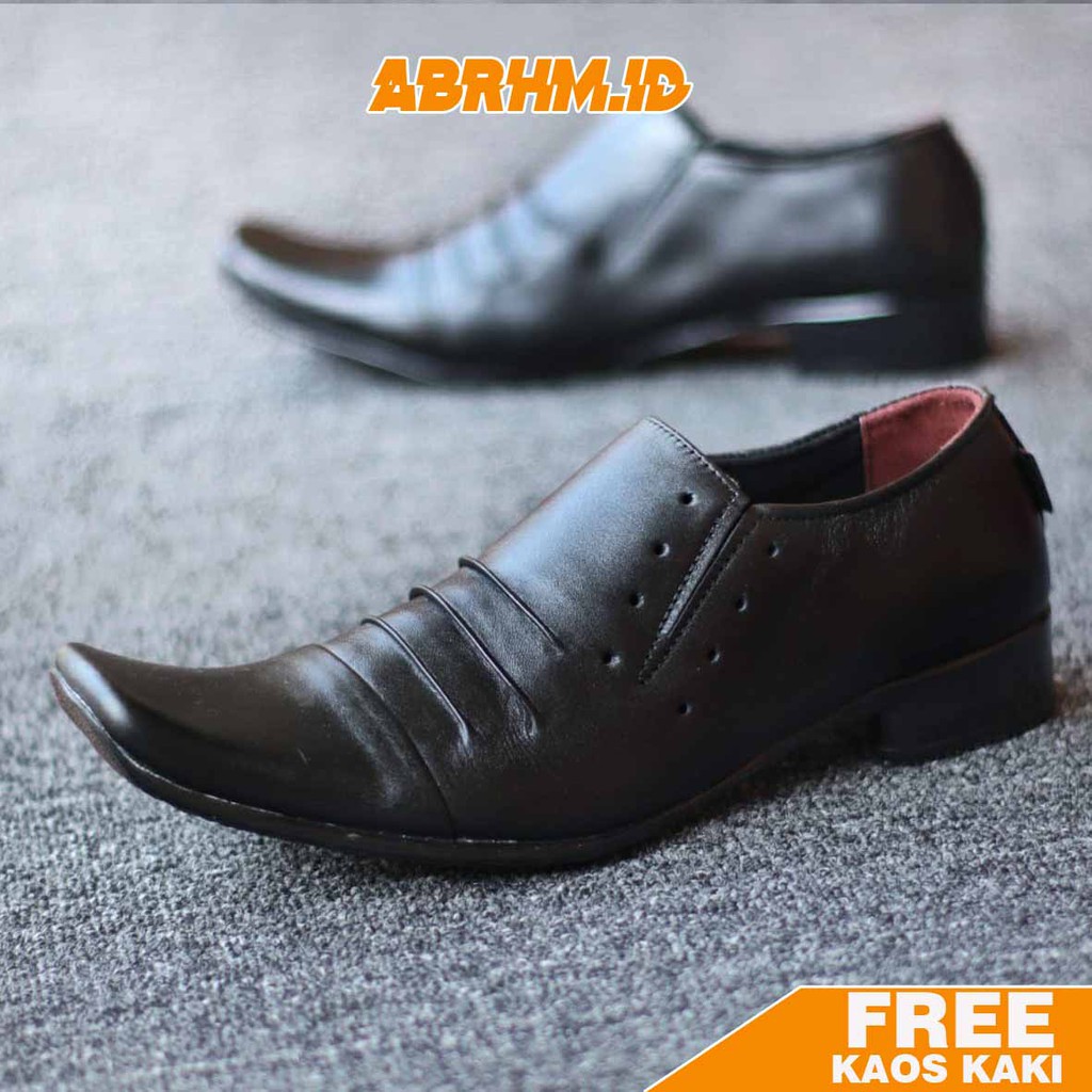 ABRHM X REMPEL Sepatu Formal Pria Sepatu Pantofel Kulit Asli Sepatu Pria Casual Sepatu Kasual Oxford Kerja Kantor Kuliah Kondangan Gaya Keren Kekinian Original Murah Terlaris