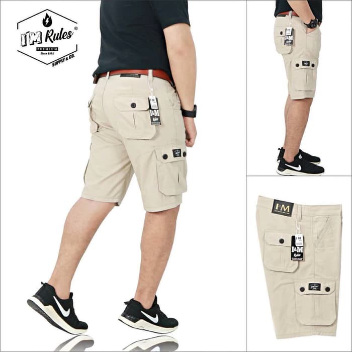 CELANA CARGO PENDEK I'M RULES CREAM CARGO I&M RULES KREM PDL GUNUNG HIKING