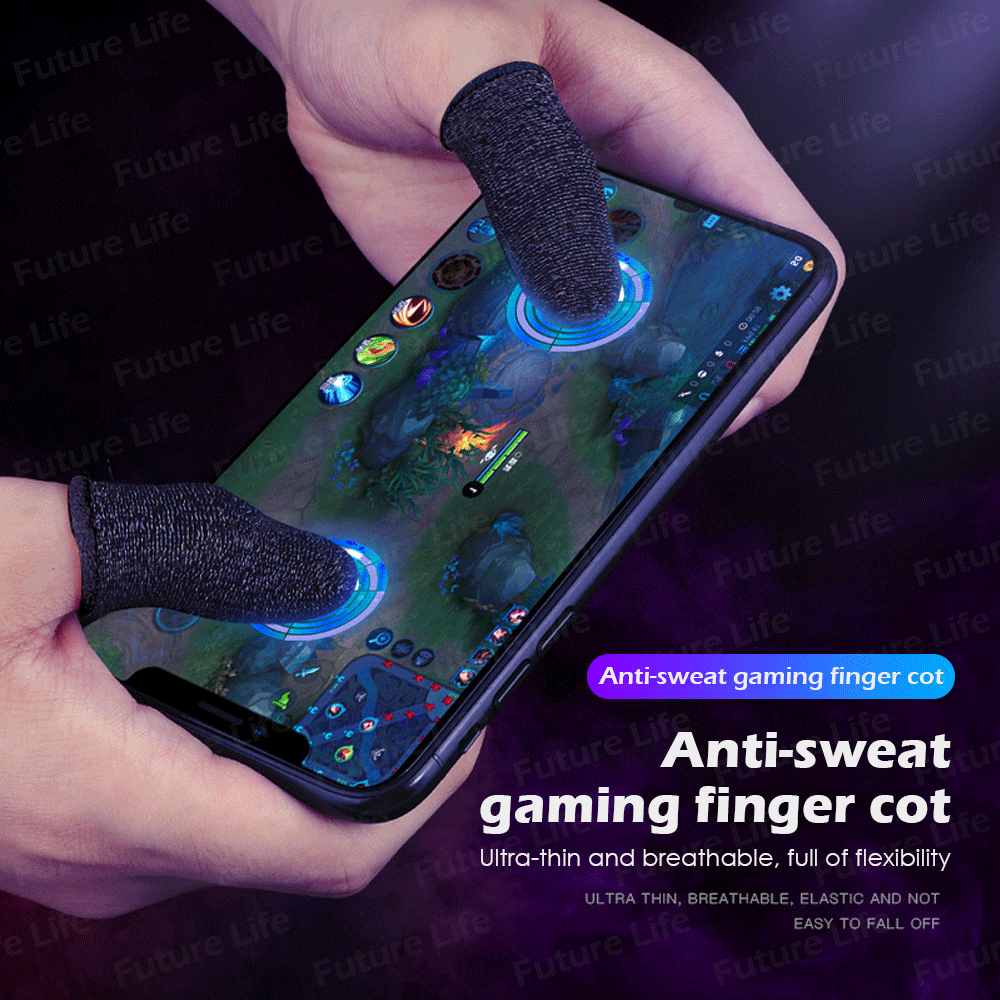 (2 PCS) Finger Sleeve Menghilangkan Keringat dan Pengontrol Game Air untuk PUBG Mobile Legends COD CODM Call of Duty Mobile Legends State of Survival Layar Sentuh Anti-Keringat Gaming Finger Sleeve