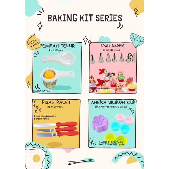 PROMO Baking Kit Peralatan Memanggang Kue Kering Roti Pemisah Telur Cup Silikon Bulat Bunga Alat Hia