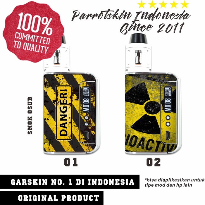 Garskin Premium Smok Osub 80w DANGER .Bisa CUstom Gambar