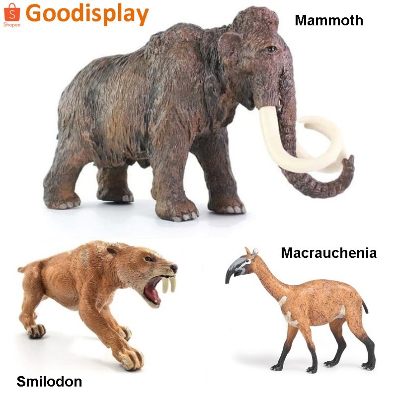 aneka mainan pajangan hewan binatang ice age animal figure dinosaurus gajah mammoth