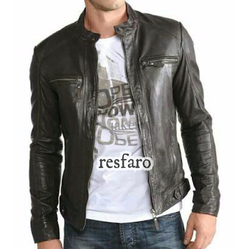 jaket pria kulit/jaket motor/jaket harian