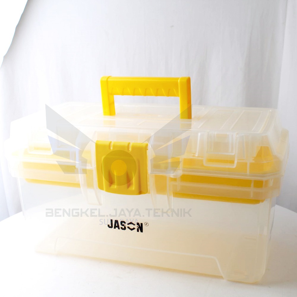 JASON Tool Box 12 Inch &amp; 15 Inch / Toolbox Menyimpan Alat Perkakas Plastik Transparan