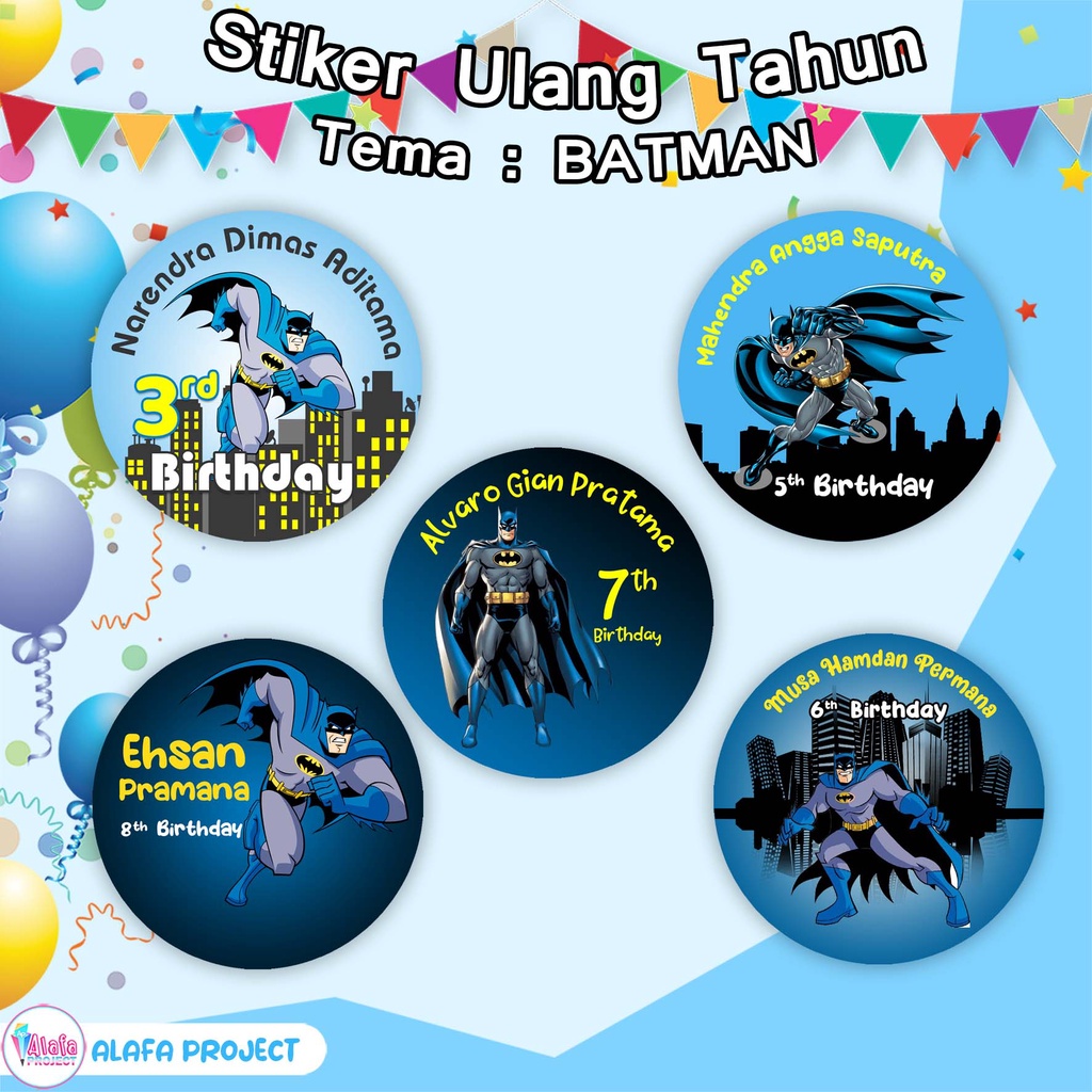 

alafaproject - Stiker Ulang Tahun Batman Custom