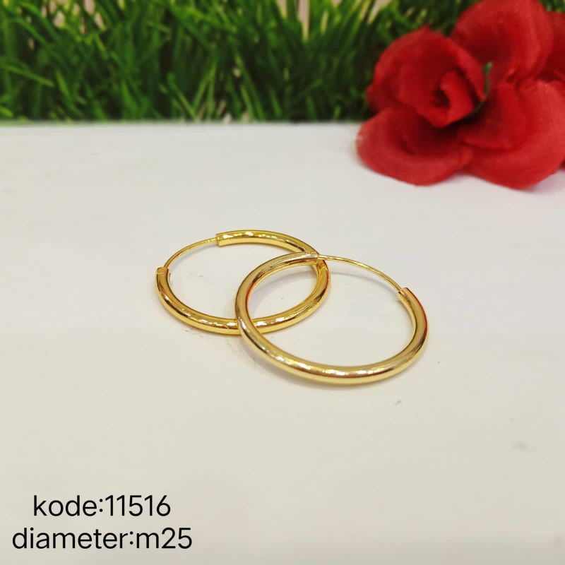 Anting Xuping bulat /anting gipsy bulat/ anting lapis emas 24 karat