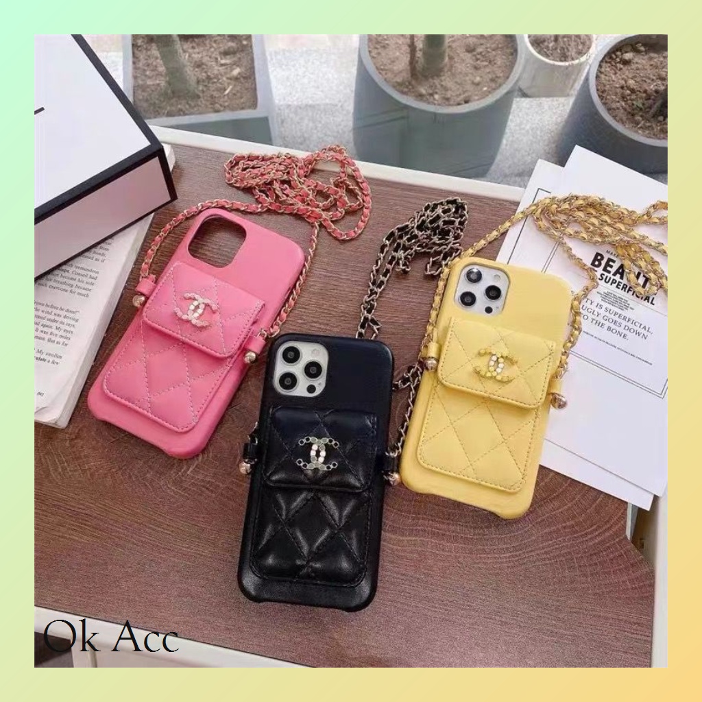 FH30 Pouch Kecil CHA*NEL + Tali Case Iphone X/Xs Xr Xs Max 11 11 Pro 11 Pro Max 12/12 Pro 12 Pro Max 13 13 Pro 13 Pro Max