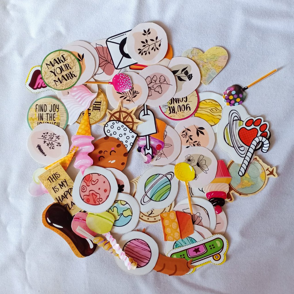 

Ready Random Aesthetic sticker/stiker estetik murah untuk scrapbook DIY