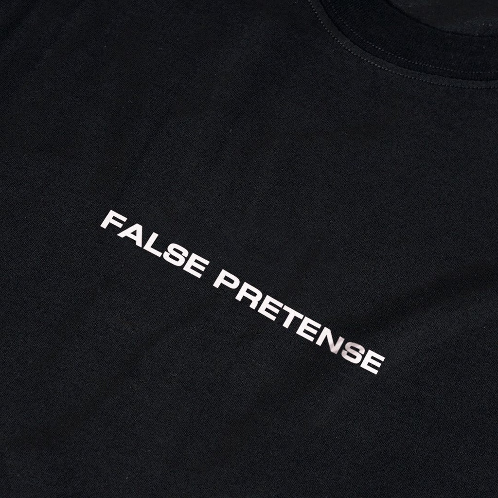 TSHIRT POPCULINE FALSE PRETENSE BLACK