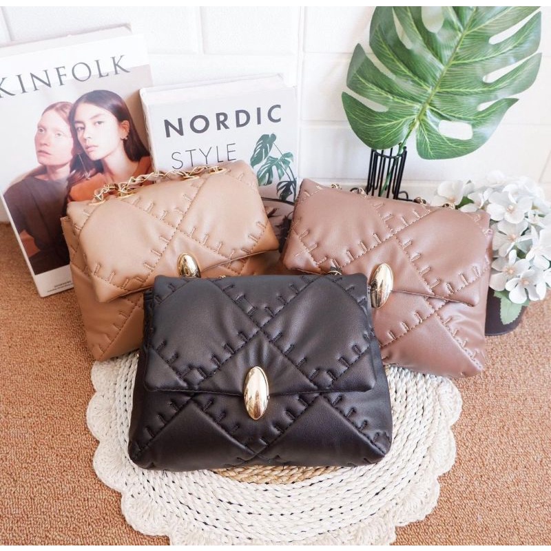 [SIAP KIRIM]BISA COD TAS SLEMPANG WANITA/TAS RANTAI CEWEK ELEGAN/TAS RANTAI CEWEK KEKINIAN/TAS RANTA