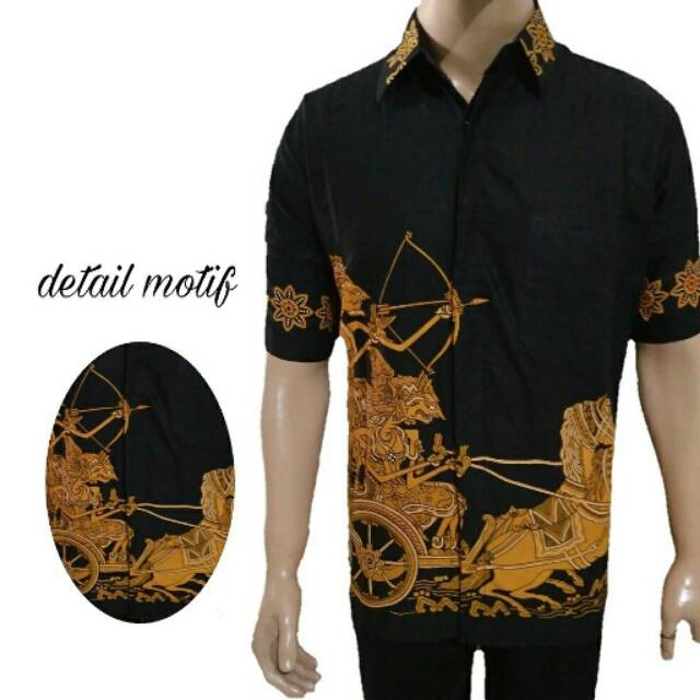 Hem batik wayang arjuna memanah